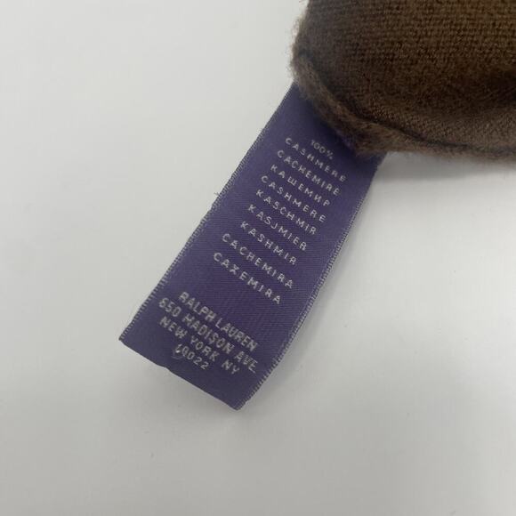 Ralph Lauren Purple Label 100% Cashmere V Neck Sweater L Brown Men’s Ribbed Cuff - Picture 7 of 8